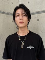 ピコット(P cott) メンズメイクメンズヘアセット韓国風センターパートルーズパーマ