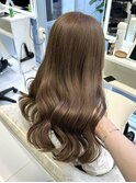 ブリーチなしダブルカラー透明感ヘーゼルベージュカラー夏カラー
