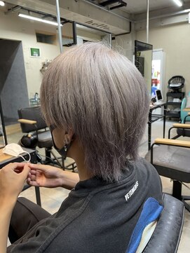 スオーノ(SUONO) メンズショートウルフ×ホワイトシルバー