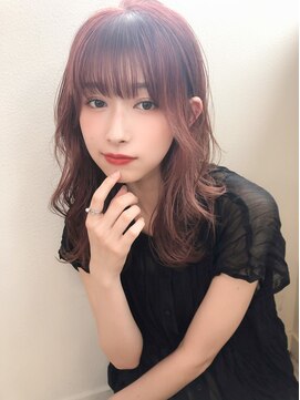 プラチナ(PLATINA) PLATINA上田のチェリーブラウンカラーの甘フェミニンロング