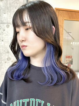 サクラ オモテサンドウ(SAKURA) 色落ちが綺麗!隠せるインナーカラーブルーラベンダー