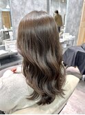 黒髪/グレーベージュ/レイヤーロング/前髪パーマ/津田沼