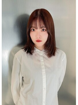 ノエロク 岐阜店(noe rok) チェリーレッドカラーの顔まわりレイヤースタイル7