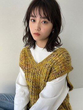 ソヨン 仙台落合店(SOYON) 暗髪 シースルーバング 鎖骨ミディアム