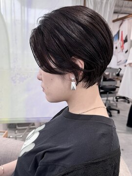 インスヘアー 梅田(INCE HAIR) 大人可愛い20代30代小顔くびレイヤー愛されショートボブ黒髪