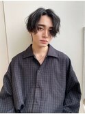 センターパート　ニュアンスパーマ