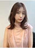 小顔薄めバングシアーカラーレイヤーナチュラルカール前髪美髪