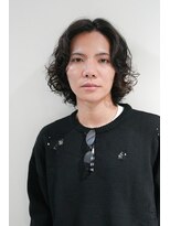 カーウォッシュバーバー(CARWASH BARBER)&nbsp;メンズカットセンターパートダークアッシュニュアンスパーマ1204