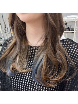 アッシュ 高幡不動店(Ash) 【Ash高幡不動×巖本】インナーカラー裾カラーブルー