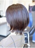 大人ミディアムレイヤー/カシスカラー/40代/50代/Sui hairdesign