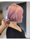 【栄矢場町】ピンクボブ×ダブルカラー