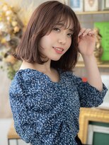 カバーヘア ブリス 上尾西口店(COVER HAIR bliss) 韓国風ミルクティーピンクワンカールボブc6上尾20代30代40代