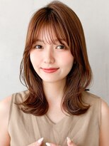 キリ 表参道(kyli)&nbsp;★くびれヘアアプリコットオレンジ夏ハイライトカラー