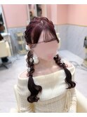 ツイン編みおろし