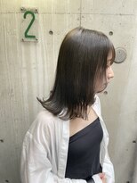ニコフクオカヘアーメイク(NIKO Fukuoka Hair Make) 福岡天神/20代30代/カットカラー/前髪カット/オリーブ/顔周り