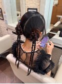 【お呼ばれヘアセット】タイト×ツインお団子