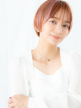 カバーヘア ブリス 戸田公園西口店(COVER HAIR bliss) ブリーチミルクティーピンク小顔ショート//戸田公園10代20代