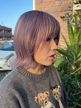 ユイマァル 倉敷店(YUIMARL) ２０代３０代ミディアムラベンダーピンクブリーチダブルカラー