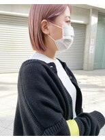 ケンジ 横浜(KENJE) ボブ/ダブルカラー/ピンクベージュ/ハイトーンカラー