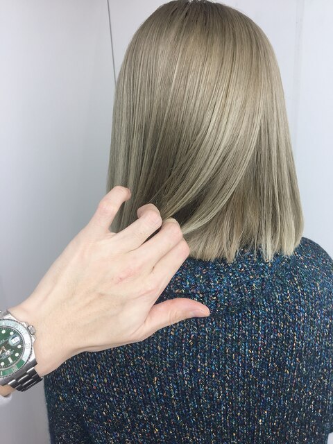 ブロンドヘア金髪ボブ　プラチナベージュお客様スタイル☆_085