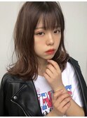 【Mili 千歳烏山】カーキベージュ×外ハネ抜け感ロブ