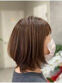 オーガニックカラー/内巻きワンカール/シースルーバング