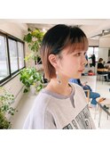 耳掛けハーフカラーミニボブ