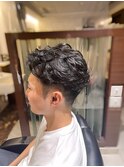 七三分け/ツーブロックパーマ／ビジネスパーマ