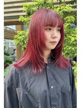 ワルム(warme) 顔まわりレイヤー×レッド