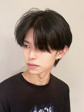 アルバム 新宿(ALBUM SHINJUKU) メンズワンホン_アッシュブラックウルフマッシュパーマ_ba416902