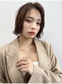 ★くびレイヤーエモージュ黒髪グレーベージュレイヤーロング