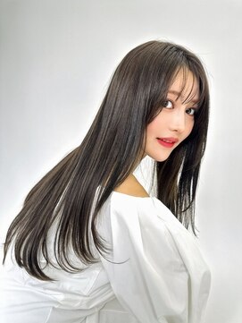 バランス 天王寺店(Balance) 黒髪ロングレイヤーシースルーバング