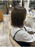ブリーチなしの切りっぱなしオリーブグレージュ