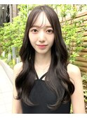 20代30代40代◎前髪パーマ韓国風巻きくすみベージュお団子ヘア