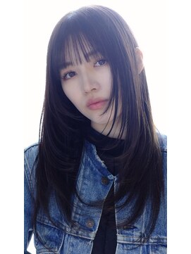 美髪レイヤーカット/顔まわりレイヤー/くびれミディアムレイヤー