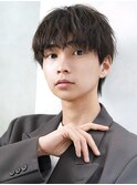 メンズ韓国シースルーマッシュ【無造作緩めスパイラルパーマ】