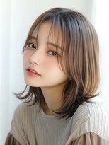 クシュ 所沢西口プロぺ通り(kusyu... )&nbsp;グレーブラウンハイレイヤーカットエアウェーブパーマシャギー