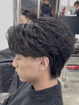 エデアンホンテン メンズサロン(EDEAN 本店 （旧：EDEAN 上通）) フェザーショートフェザーパーマセンターパート熊本メンズパーマ