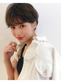  【エッジショートデザインカラー丸みショート無造作カール】