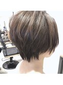ショートボブ/透明感/ベージュ