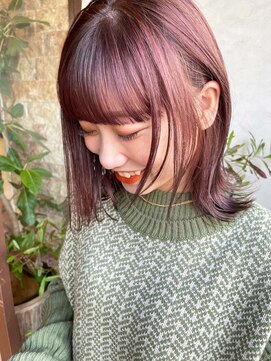 マッシュ アドベ 八戸ノ里(MASHU ADOBE) くすみピンク×ボブスタイル