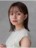 大人かわいい前髪セシルカットココアブラウンフリンジウェーブ