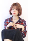 ローライトことりベージュ大人かわいい小顔スリークボブ大人ボブ
