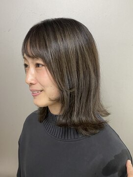 ピエドプールポッシュ(PiED DE POULE POCHE) コントラストハイライト×グレージュ