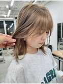 ココアグレージュ_ダブルカラー_ベージュ_くびれレイヤー_原宿