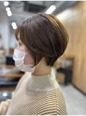〆ふんわりとするショートボブ