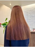 ロング×ブラウンカラー×切りっぱなし