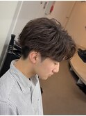爽やかビジネスツーブロック無造作ナチュラルフェザーパーマ