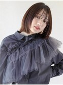 ナチュラルレイヤーボブ/暗髪/内巻きボブ