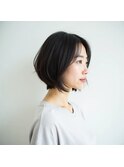 大人ナチュラル前下がりボブ